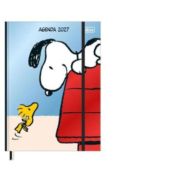 Imagem de Agenda Costurada Diaria Snoopy 2027 Tilibra - Capa Azul Claro