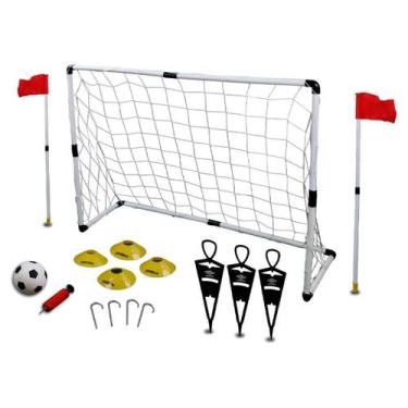 Imagem de Kit Treino Futebol Umbro Trave 1,22m com Bola Bomba 4 Cones 3 Barreira
