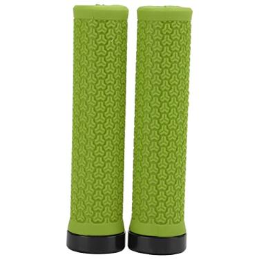 Imagem de Manoplas de guiador de mountain bike, manoplas de travamento com braçadeira simples, manoplas de guidão de mountain bike com travamento simples Punhos de borracha absorventes de choque de(verde)