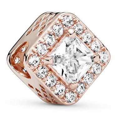 Imagem de Pandora Pulseiras atemporais com pingente geométrico radiante - joias femininas deslumbrantes - presente para mulheres em sua vida - Feito de rosa e zircônia cúbica