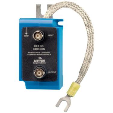 Imagem de Leviton 3862-CON Polo CC de 9,18 volts, dispositivo de proteção contra surtos de módulo de comunicação, redes de rede de controle, montagem em superfície e trilho Din-Rail