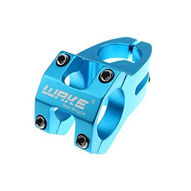 Imagem de Haste de bicicleta de 31,8 haste de 45 mm com haste de bicicleta para a maioria das bicicletas, bicicletas de estrada, MTB, BMX, equipamentos fixos, ciclismo (liga de alumínio, ouro azul preto e vermelho), Azul, 31.8 * 45mm