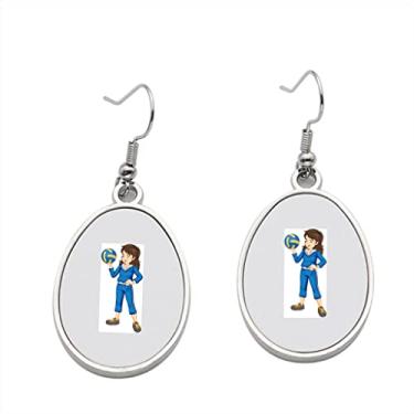 Imagem de Brinco feminino esportivo – Brincos pendurados para meninas – Presente de festa de aniversário dos namorados, Metal, Sem pedras preciosas