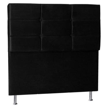 Imagem de Cabeceira Casal 1,40m Tóquio Suede Preto