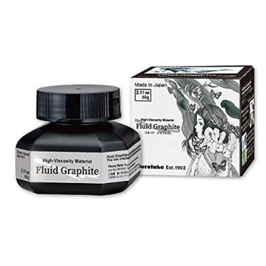 Imagem de Kuretake Tinta grafite ZIG Fluid 60 ml metálica preta para artesanato, arte, ilustração, caneta de mergulho, arte de caligrafia, letras, diários, artistas profissionais e amadores feitos no Japão