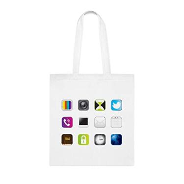 Imagem de Ícones de aplicativos, sacola de ícones de aplicativos de presente, ícones de aplicativos bolsa de ombro, ícones de aplicativos bolsas reutilizáveis, ideia de presente de cesta de