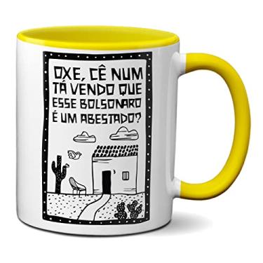 Imagem de Caneca Oxe Cê Num Tá Vendo Que Esse B0lsonaro É Um Abestado? (Amarela)