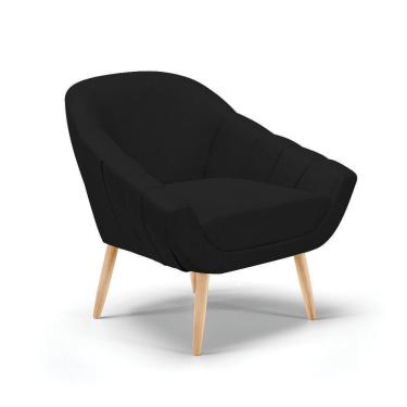 Imagem de Poltrona Giovana Veludo Luxo Natural A81 Preto