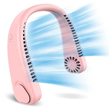 Imagem de Homesen Ventilador e Ar Condicionado Portátil Ventilador de Pescoço Portátil Ventilador Sem Lâminas Ventilador 360° Refrigeração Mini Ventilador Sem Lâminas Recarregável USB 3 Velocidades Mãos Livres Ventilador Pessoal para Trabalhos Domésticos Jardim Trabalho Exterior