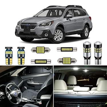 Imagem de AUTOGINE Kit de luzes interiores LED brancas para Subaru Outback 2010 2011 2012 2013 2014 2015 2016 2017 2018 2019 2020 Super Brilhante 6000K Interior Lâmpadas LED Pacote + Ferramenta de instalação