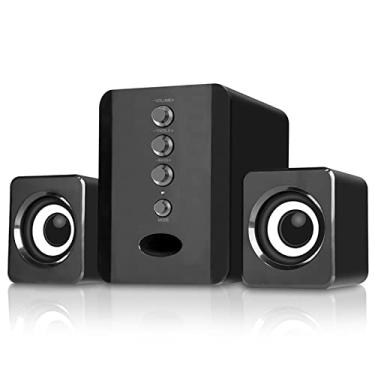 Imagem de ERYUE Equipamento de audio,D-202 Combinação de alto-falantes com fio USB Alto-falantes de computador Bass Stereo Music Player Subwoofer Caixa de Som para Desktop Laptop Notebook TabletTelefone Inteli