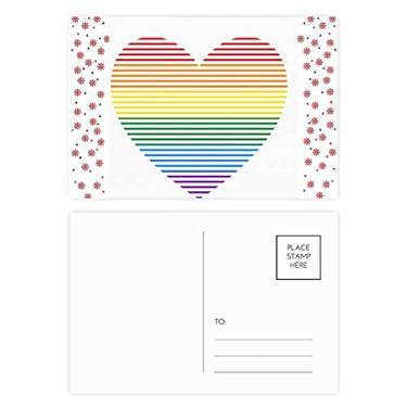 Imagem de Rainbow Gay Lésbica Forrado Coração LGBT Natal Flor Celebração Cartão postal Bênção