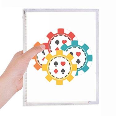 Imagem de Caderno de ilustração de fichas de cassino colorido diário de folhas soltas recarregável, papelaria
