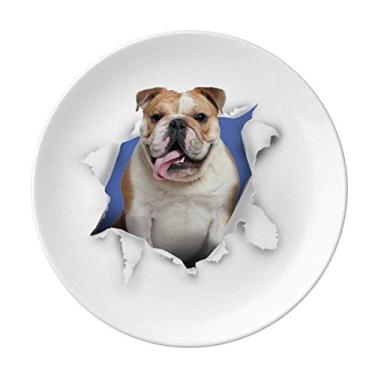 Imagem de Damage Animal Papel Pequinês Prato Decorativo Porcelana Salver Louça Prato de Jantar