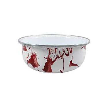 Imagem de Tigela Bojuda 18 Esmaltada Marmorida Vermelha - 1700 ml - Ewel