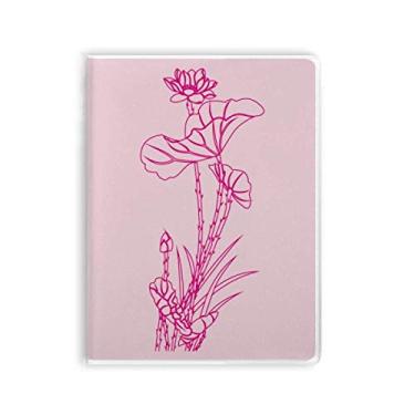 Imagem de Caderno de folhas de lótus Flower Palheta de flores de flor de lótus Diário capa macia