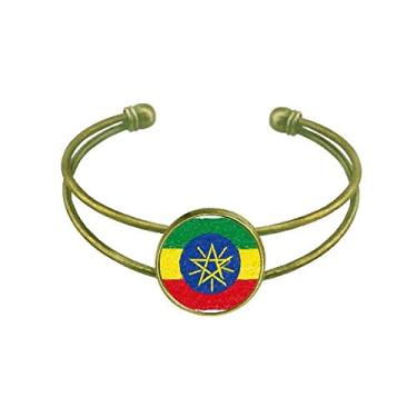 Imagem de Bracelete retrô com desenho de giz de cera com bandeira da Etiópia