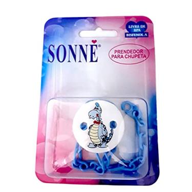 Imagem de Sonne Prendedor Para Chupeta Boton Dino Correntinha Az Sonne. Azul