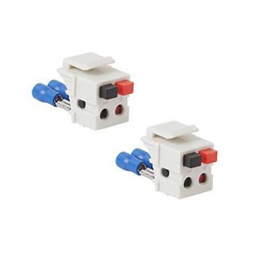Imagem de VSeer – Conector de alto-falante com mola para placa de parede com chaveiro, fêmea para fêmea, para placas de parede de home theater – Branco, Branco, 2 Pack