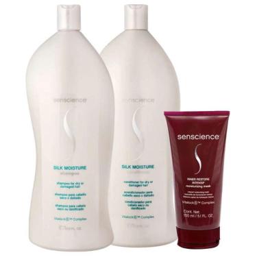 Imagem de Senscience Silk Moisture Shampoo + Condicionador 1L + Inner Restore In
