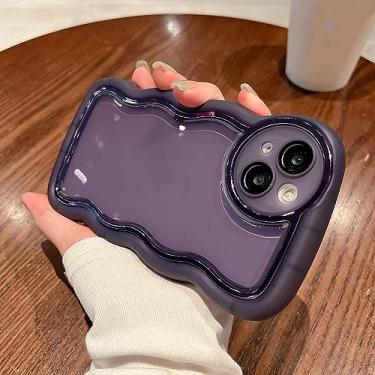 Imagem de para iPhone 14 13 12 11 Pro Max XS X XR SE 7 8 Plus Estojo Ondulado com Borda Curva Lente Suave Transparente Capa de Filme, Roxo, para iPhone 7 8 SE