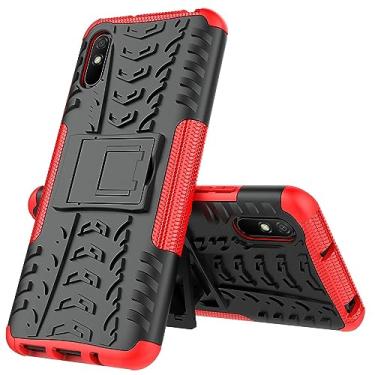 Imagem de Para Xiaomi For Redmi 9A Case Cover Anti-knock Bumper Heavy Duty Armor Stand Back Cover For Redmi 9 A Prime Silicone Phone Case,red,For 10