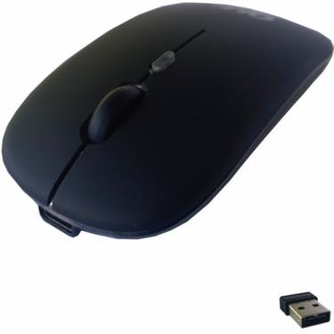 Imagem de Mouse Sem Fio Recarregável Wireless Optico Led Ergonômico (Preto)