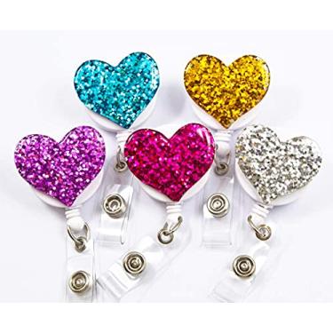 Imagem de Ascrafter Suporte de crachá de coração, 5p-bling Heart