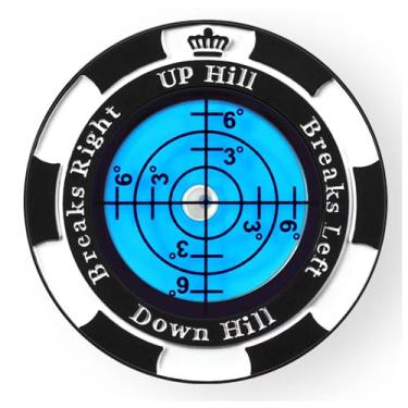 Imagem de SlopeMaster ProGreen Reader – Marcador de bola de clipe de chapéu de golfe com auxílio de leitura verde de alta precisão acessórios de golfe para homens e mulheres (ficha de pôquer, preto e azul celeste)