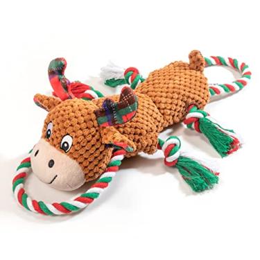 Imagem de IOKHEIRA Brinquedos de Natal para cães, brinquedos de pelúcia para cães mastigáveis, brinquedos interativos duráveis para cachorros, cães pequenos, médios e grandes (animais)