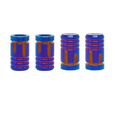 Imagem de RISON-Titanium Tampas de válvula de pneu de carro, 4 peças, tampa de haste de válvula de pneu à prova de poeira, tampa de aro de roda antiferrugem, design hexagonal, tampas de válvula de haste de pneu