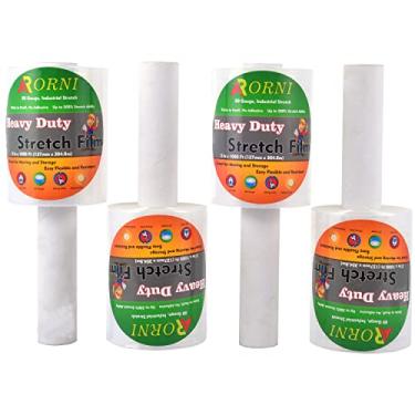 Imagem de Rolo de filme elástico de 12,7 cm, 300 m, calibre 80, envoltório retrátil de resistência industrial, resistente, grosso, transparente, envoltório de plástico durável autoaderente com alça para embalagem de paletes e suprimentos em movimento armazém