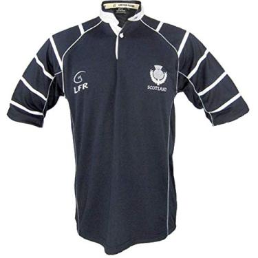 Imagem de Camiseta masculina com estampa de Tartan Terror Scotland Rugby da coleção Sullivan da Silky, Azul marino, 3X-Large