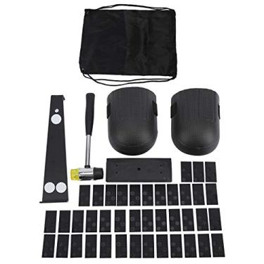 Imagem de DasMarine Kit de instalação de piso de madeira laminado com 46 peças com martelo de cabeça dupla, barra de puxar, bloco de rosca, 40 espaçadores, 2 joelheiras e 1 mochila
