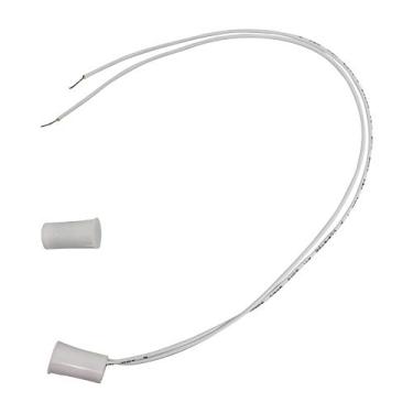 Imagem de 1 mini contatos de porta embutidos brancos NC alarme de segurança sensores de janela de porta com interruptor magnético de palheta. Estes interruptores de posição de contato de porta DCS funcionam com