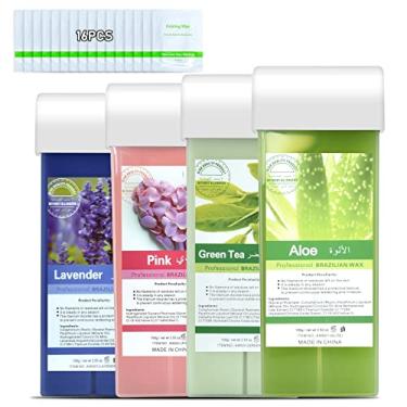 Imagem de Cartucho de cera para remoção de pelos com combinação de plantas Roll On, refil de rolo de cera depilatória, rolo de cera para remoção de pelos, refil de cartucho de cera para depilação corporal,