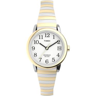 Imagem de Timex Relógio feminino Easy Reader 25 mm com data, Cônico de dois tons