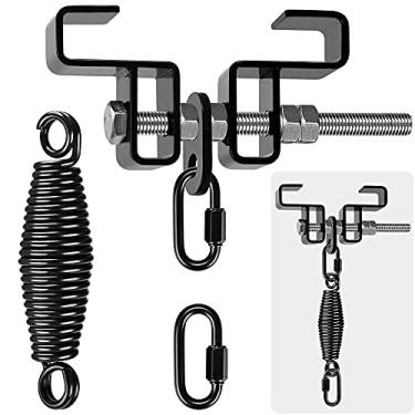 Imagem de Dolibest Gancho de viga de aço resistente, suporte de saco pesado, gancho de saco pesado I Beam para saco de pancadas, boxe, treinamento de Muay Thai (com mola)