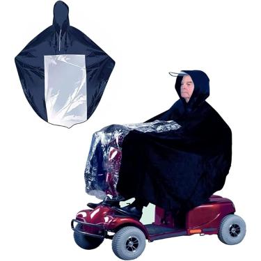 Imagem de Capa de chuva para cadeira de rodas, Poncho para scooter de mobilidade para idosos Capa de chuva para cadeira de rodas com capuz para adultos Capa de chuva grande à prova d'água Capa de chuv