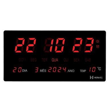 Imagem de Relógio de parede Herweg digital preto 4606-034