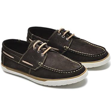 Imagem de Docksides Masculino De Cadarço Em Couro Nobuck Casual (MARROM, BR, Adulto, Numérico, 40)