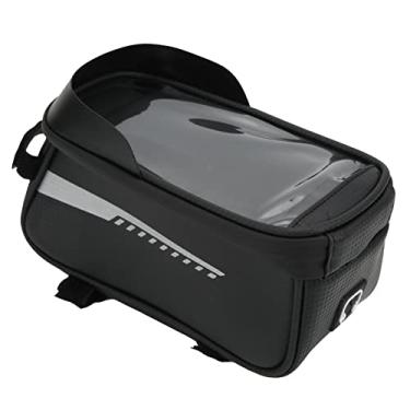 Imagem de VGEBY Bolsa de bicicleta, bolsa de quadro frontal de bicicleta à prova d'água para celular com tela sensível ao toque para telefones abaixo de 16,5 cm/6,5 pol