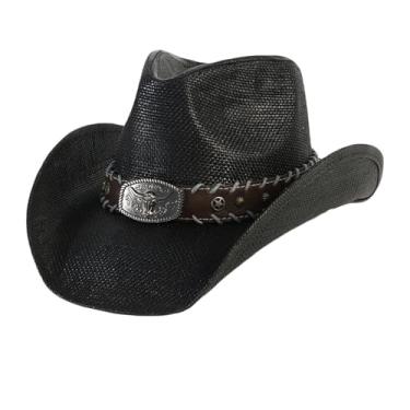 Imagem de Letuwj Protetor solar chapéu de cowboy masculino e feminino aba grande palha respirável, Preto, Tamanho �nica