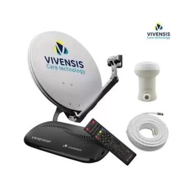 Imagem de Receptor Vx10 Vivensis+Antena60cm+LNBF+cabo - KIT COMPLETO