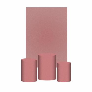 Imagem de Kit Casado Cor Lisa Trio Capa Cilindro + Retangular Tecido - Prime Dec