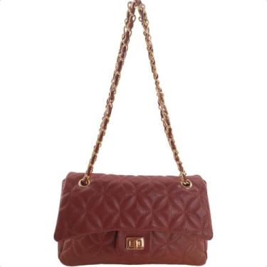 Imagem de Bolsa Feminina Couro Matelassê Média Transversal Tiracolo - D'Souz