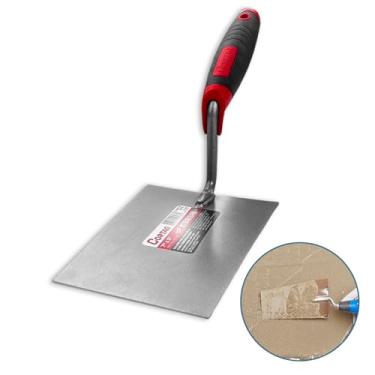 Imagem de Colher de Pedreiro Azulejista Quadrada 180x 130mm Cortag 62586 Para profissionais Construção Alvenaria - 180mm