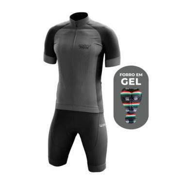 Imagem de Conjunto de Ciclismo Masculino- Camisa Way Fresh Cinza e Bermuda GEL ,