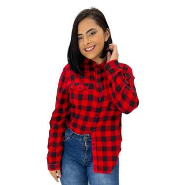 Imagem de Blusa Camisa Xadrez Feminina Manga Longa Festa Junina - ANJ MODAS, Pre