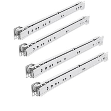 Imagem de Corrediça Para Gaveta Branca 25cm Trilho Com Roldana - 4 Par - Bigfer